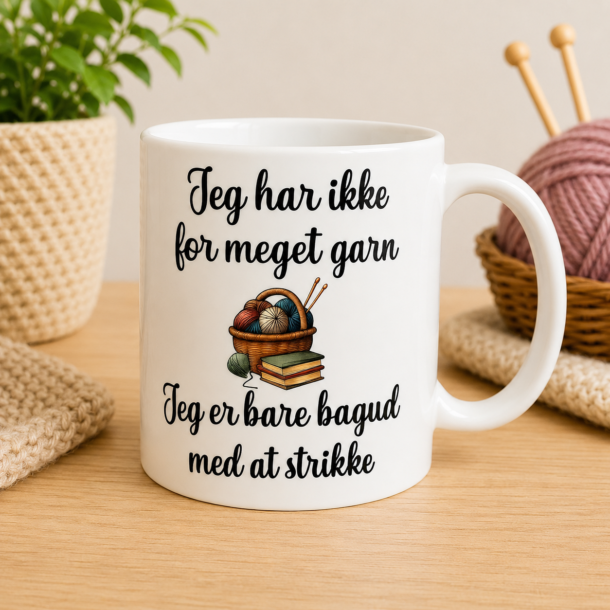 B-DESIGN|JEG HAR IKKE FOR MEGET GARN|KURV & BØGER