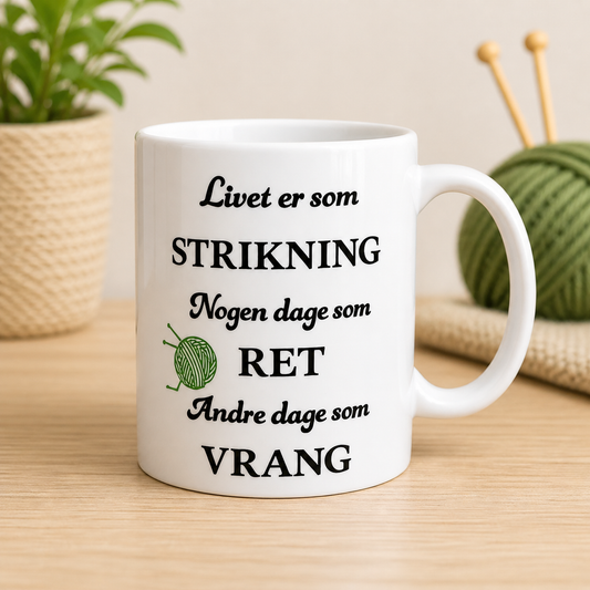 B-DESIGN|Krus – “Livet er som strikning|GRØN