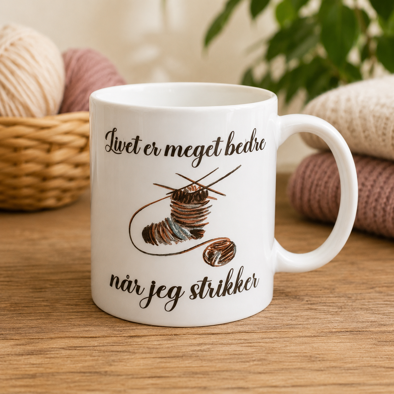 B-DESIGN|JEG )LIVET ER MEGET BEDRE NÅR DU STRIKKER