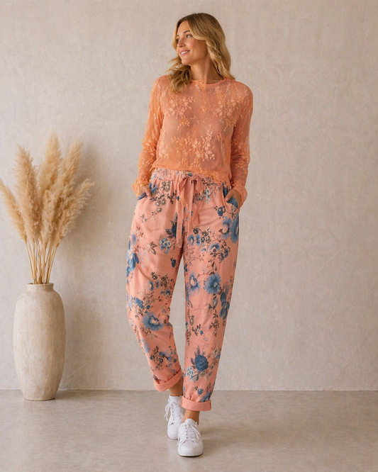 TØJHUSET 70|VIVA MESH BLONDE BLUSE|LAKESFARVET