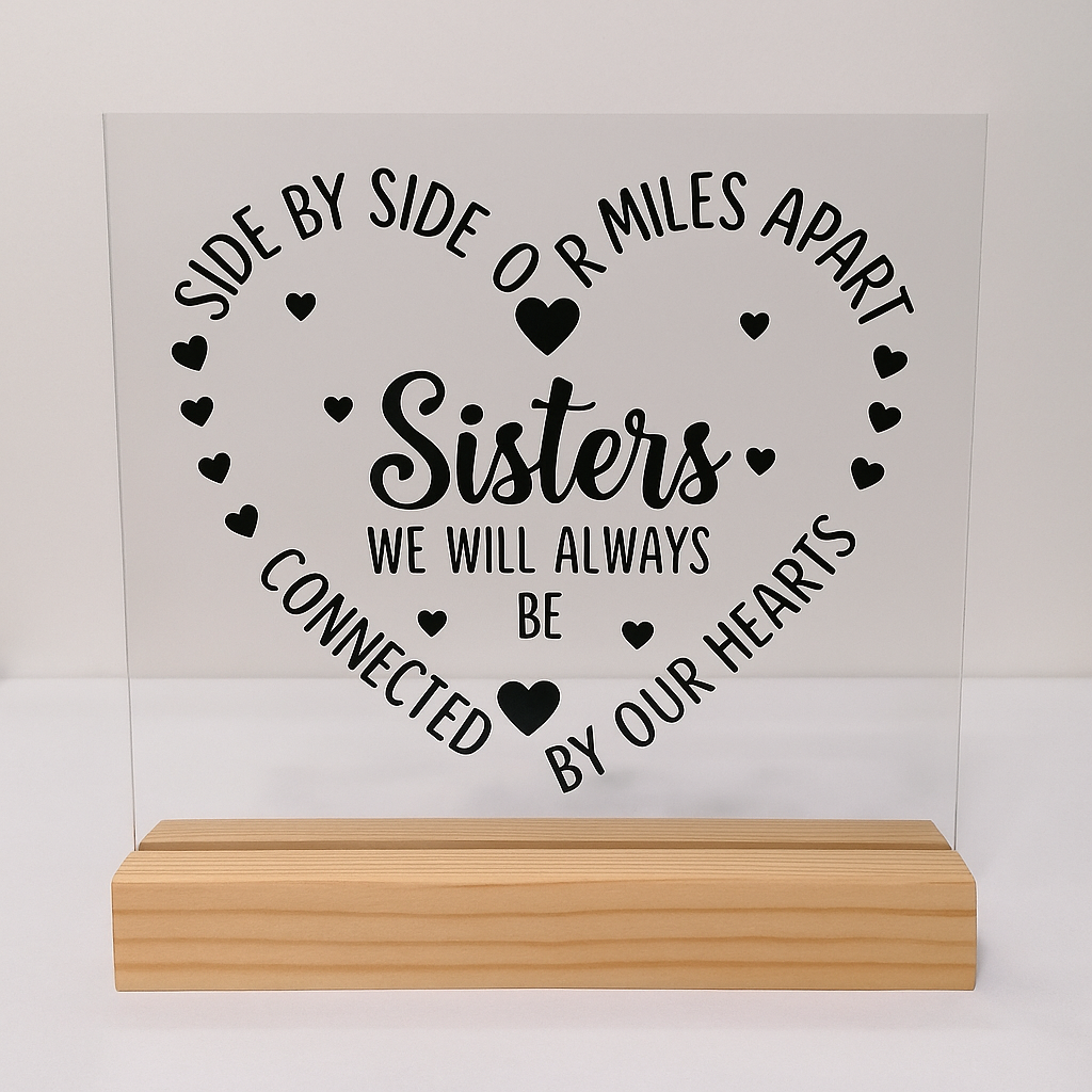 💖 “Sisters” – Glas skilt