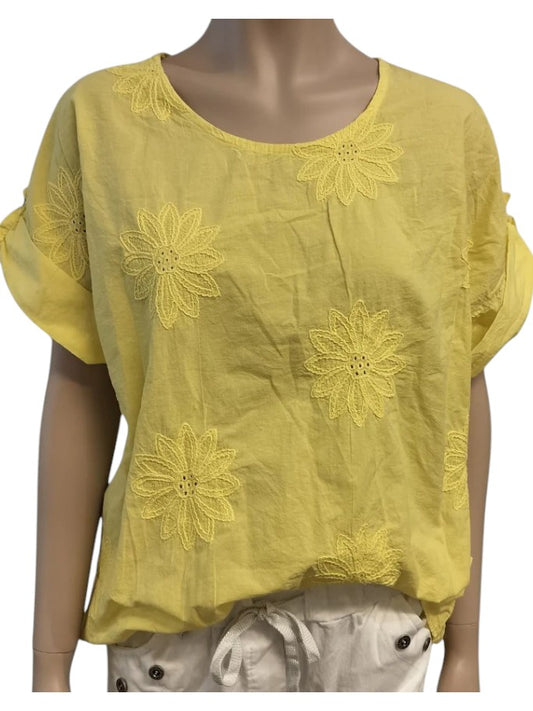Emma bluse, Gul - Onesize