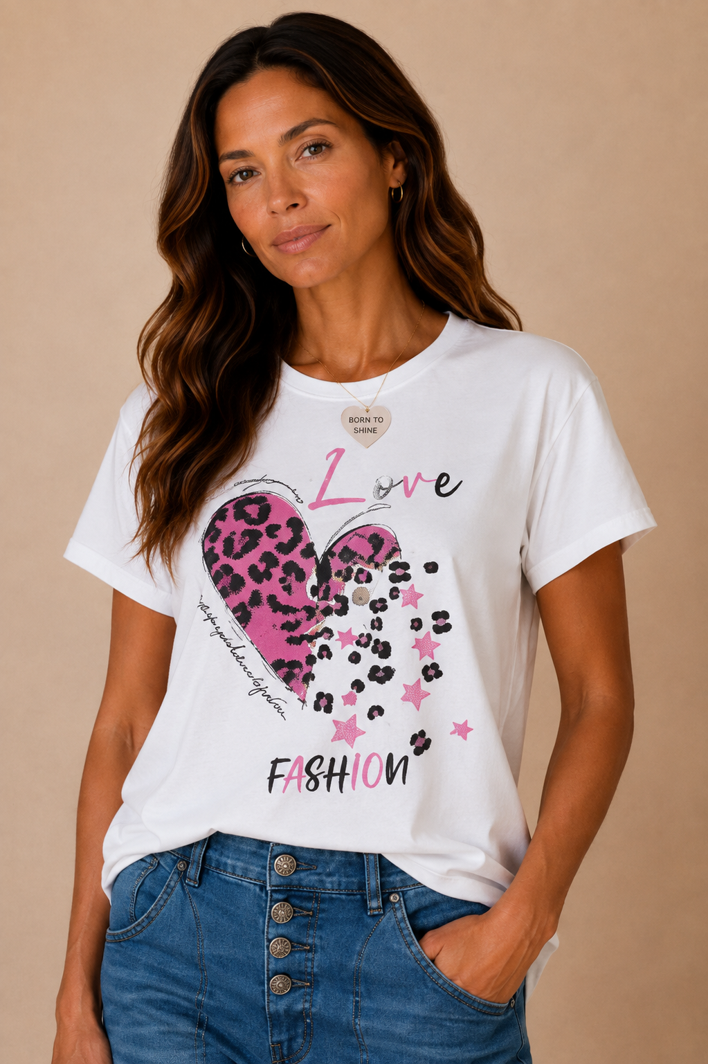 Else t-shirt med print - Pink