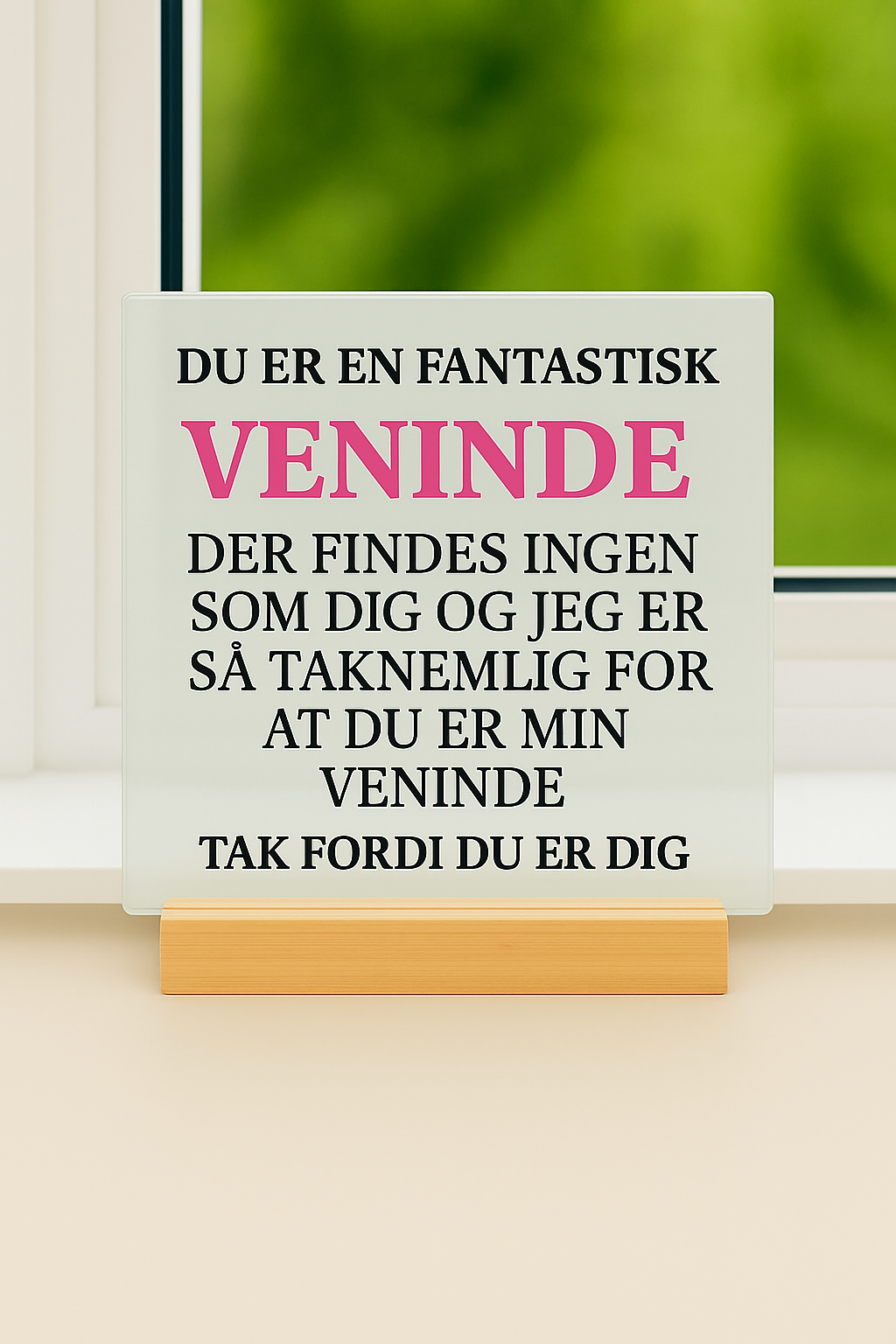 Glasskilt “Fantastisk Veninde”