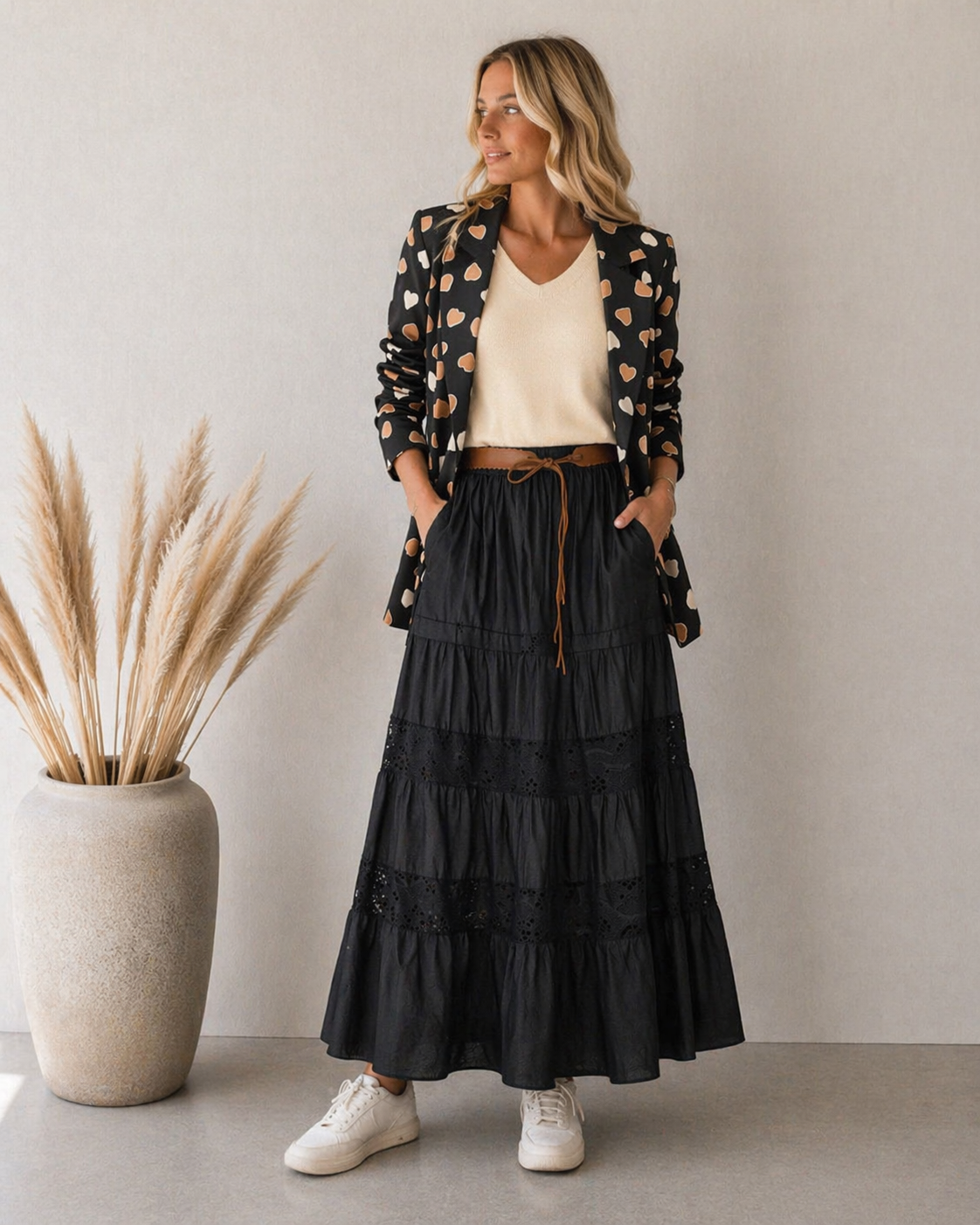 TØJHUSET 70|BLAZER MED HJERTER|SORT