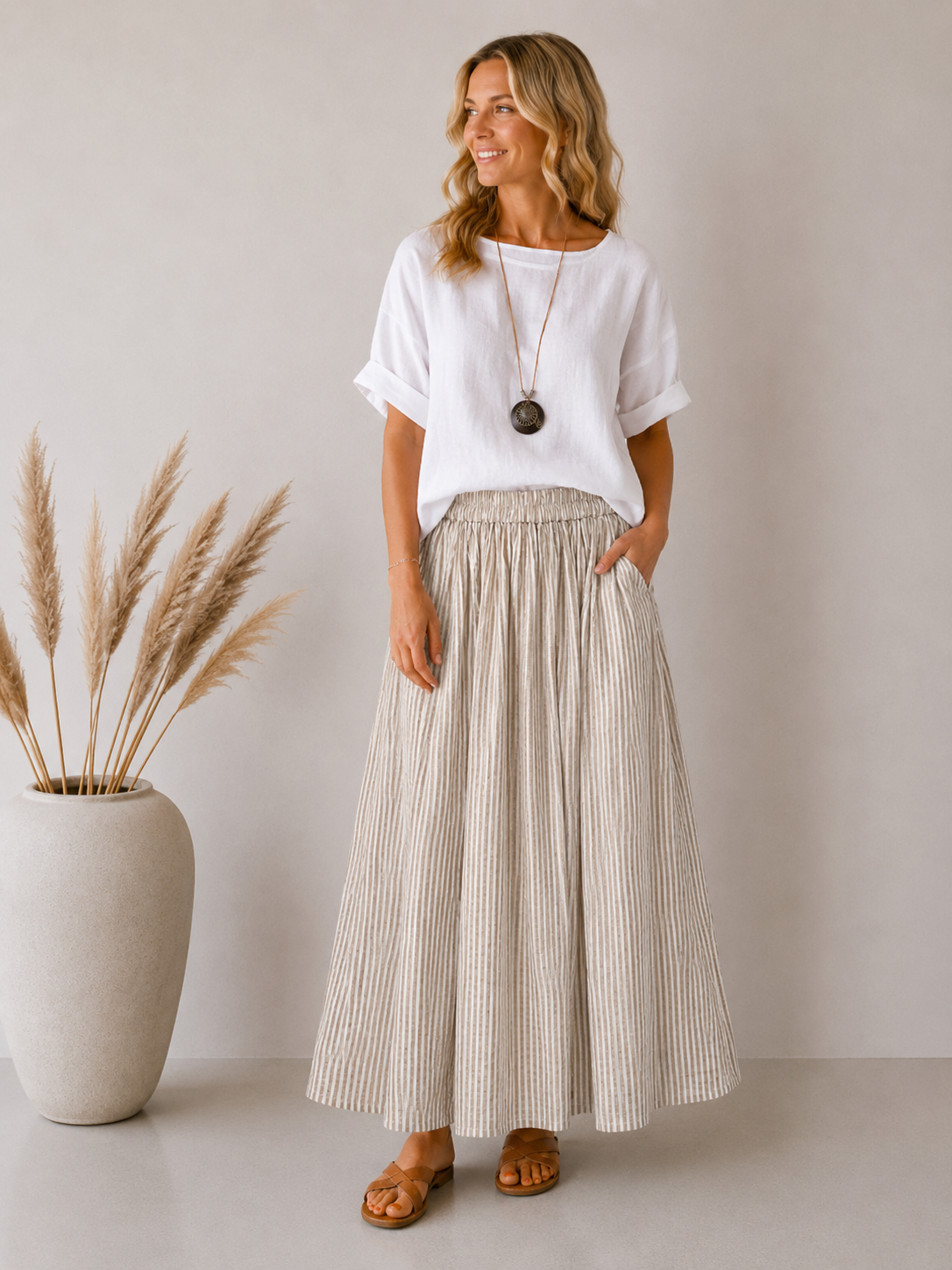 TØJHUSET 70|NAYA NEDERDEL|BEIGE