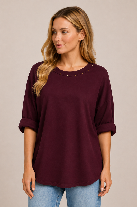 Agnes Sweatshirt - Bordeaux