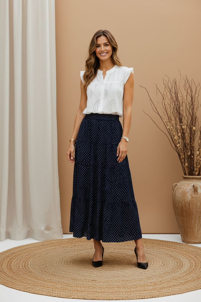 Sanne nederdel - Marine fuld model