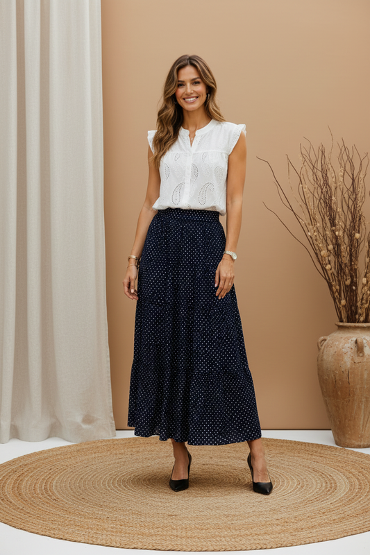 Sanne nederdel - Marine fuld model
